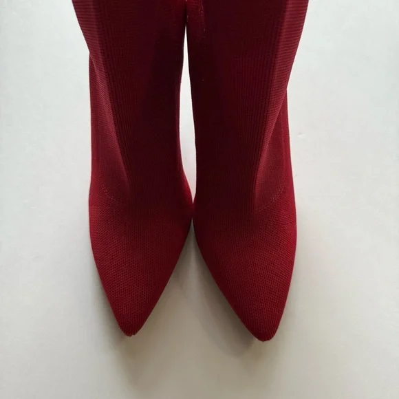 Guess Red Stiletto Knit Sock Mesh Ankle Booties - Picture 4 of 6
